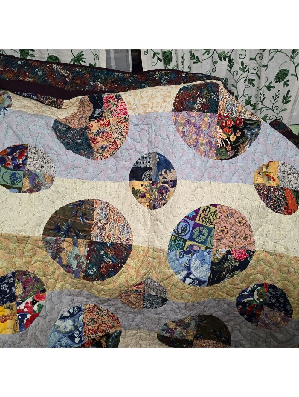 Alexander Henry Asian Ukiyo-e Medallion quilt 70 x88